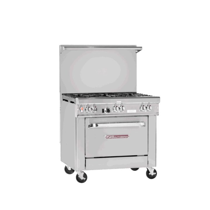 Ultimate Range, Gas, 36″, 6 Non-Clog Burners, Wavy Grates, Standard Oven Base – Natural Gas, 207000 Total BTUs